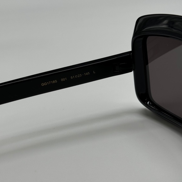 NEW GUCCI SQUARE SUNGLASSES GUCCI GG1718S 001 BLACK GREY EYEWEAR main image 4